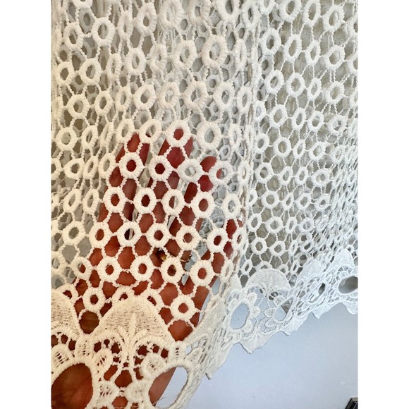 Simply Irresistible Top Womens L White Crochet Open Knit Tunic Boho Cover Up - Picture 4 of 10